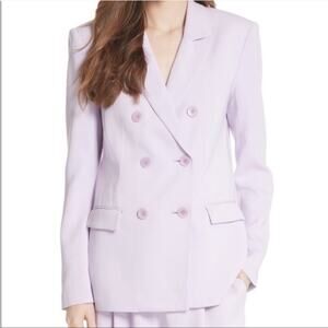 Tibi Pale Lavender Double Breasted Steward Blazer Size 2